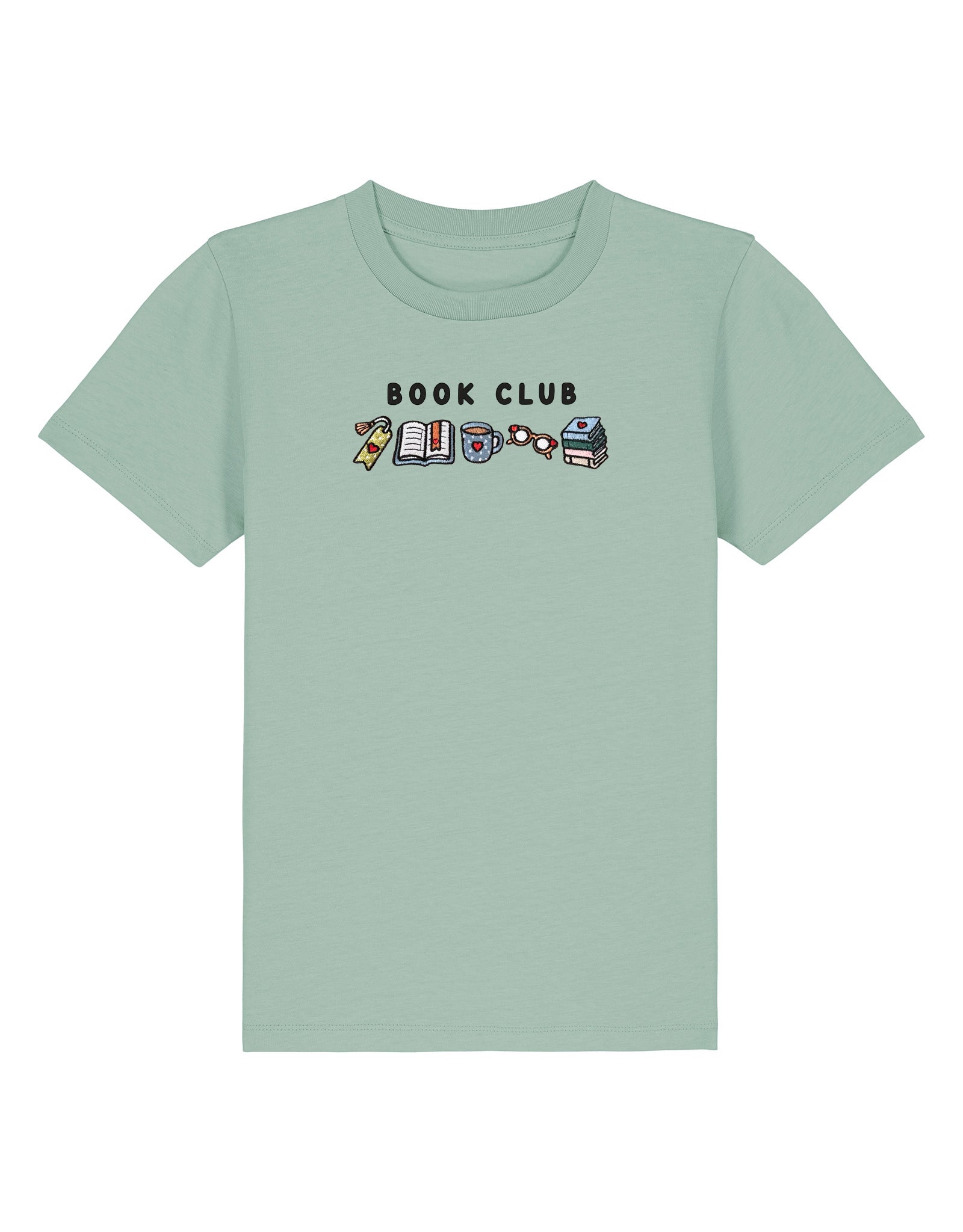 FREE BOOK: Book Club Embroidered Organic Cotton Childrens T-Shirt