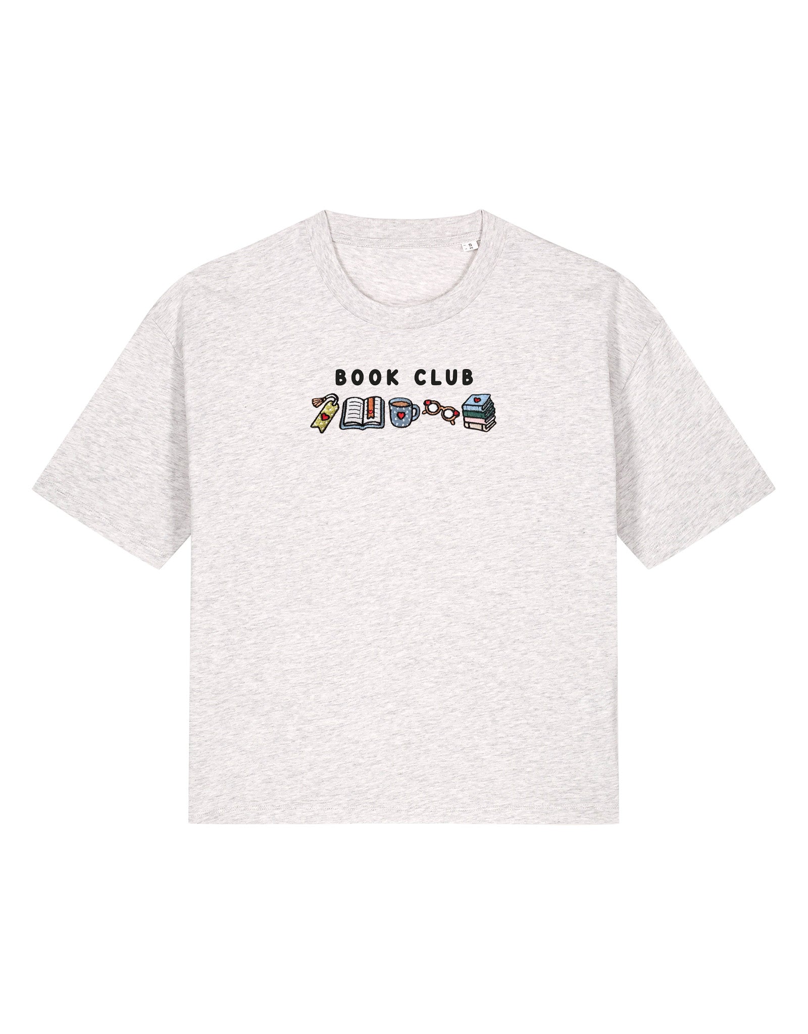 FREE BOOK: Book Club Embroidered Boxy Organic Cotton Tee