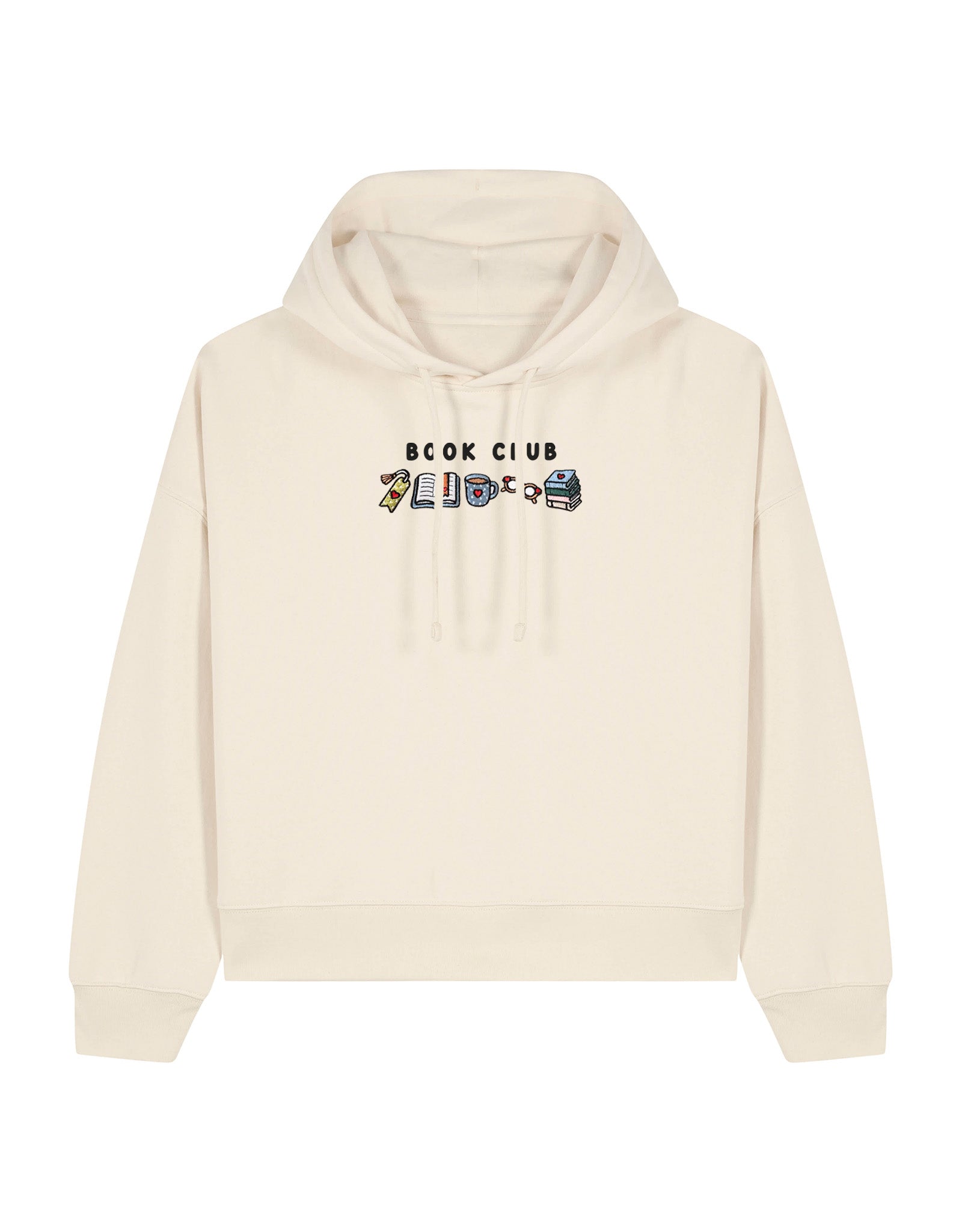 FREE BOOK: Book Club Embroidered Boxy Organic Cotton Hoodie