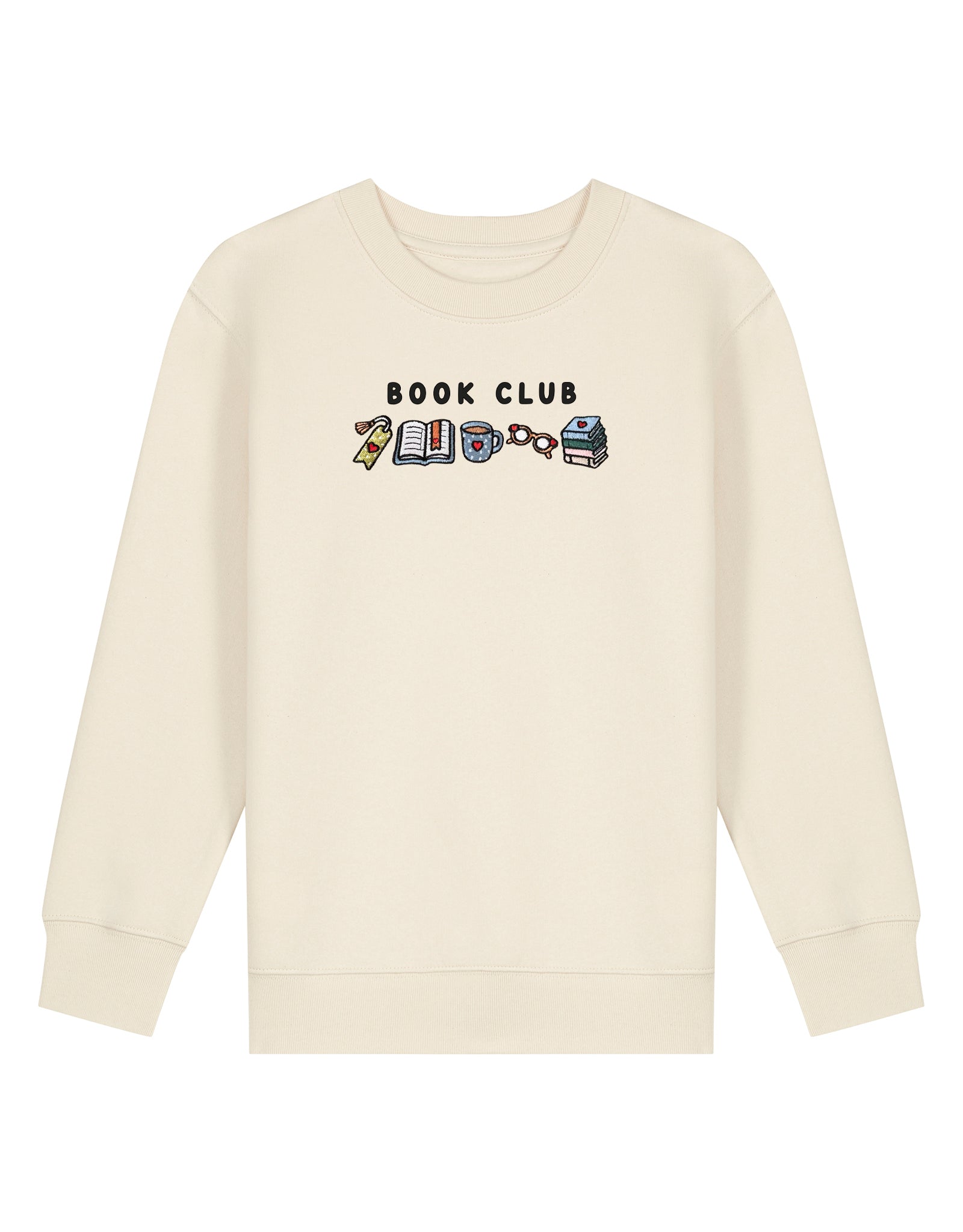 FREE BOOK: Book Club Embroidered Organic Cotton Childrens Sweatshirt