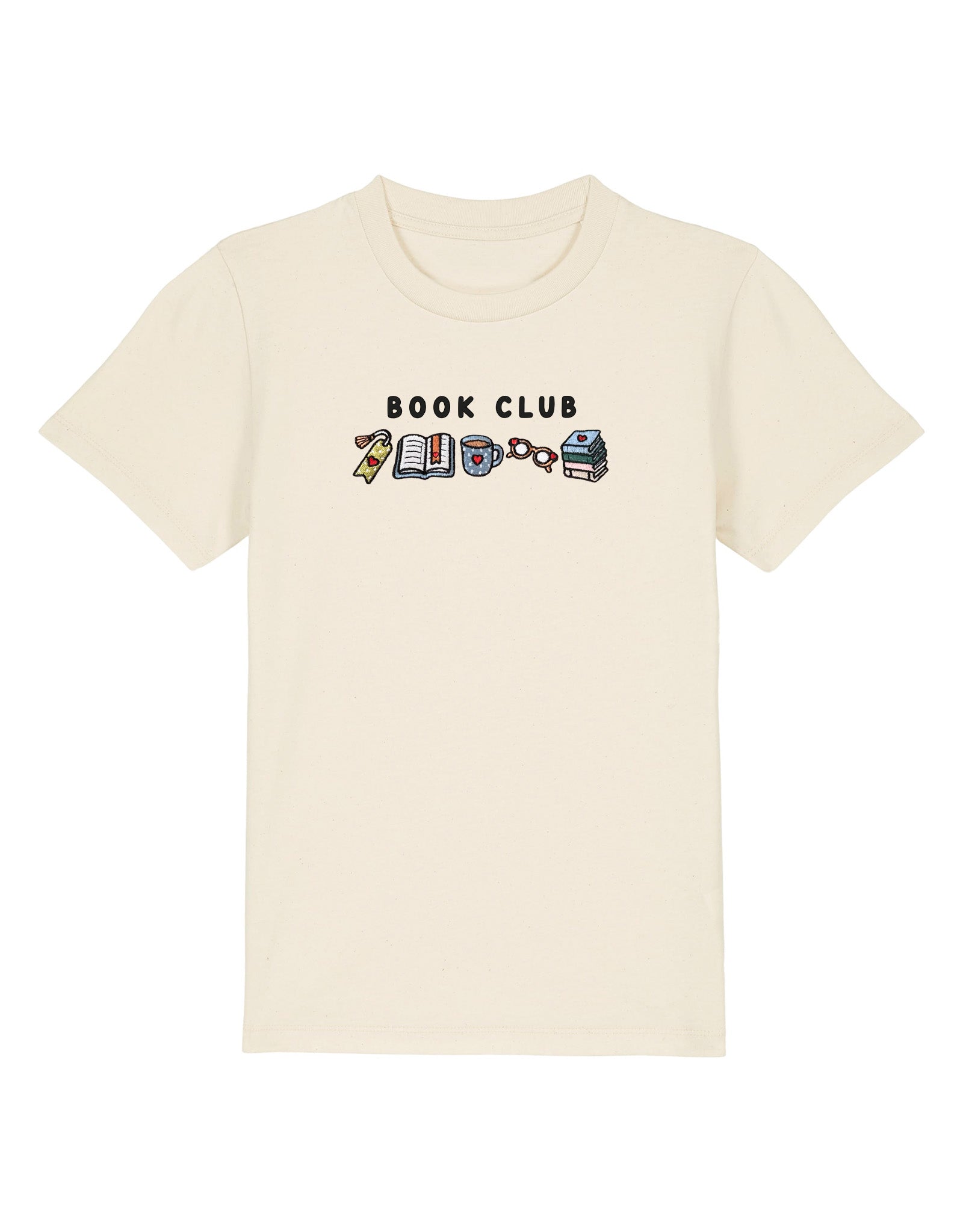 FREE BOOK: Book Club Embroidered Organic Cotton Childrens T-Shirt