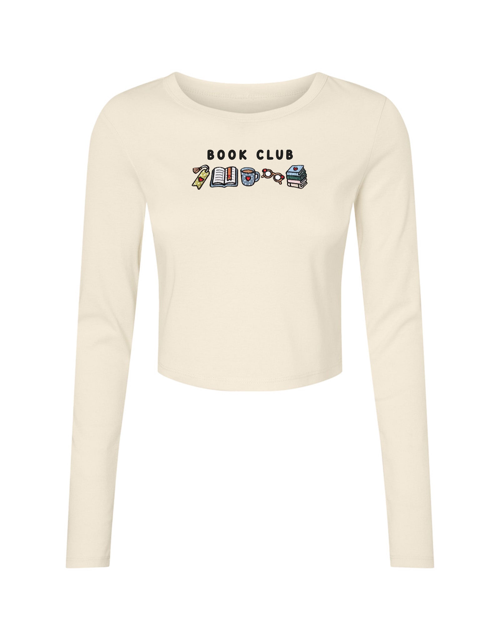 FREE BOOK: Book Club Embroidered Micro Rib Long Sleeved Tee