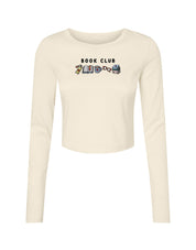 FREE BOOK: Book Club Embroidered Micro Rib Long Sleeved Tee