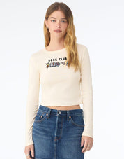 FREE BOOK: Book Club Embroidered Micro Rib Long Sleeved Tee
