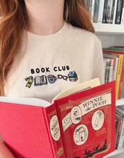 FREE BOOK: Book Club Embroidered Organic Cotton T-Shirt