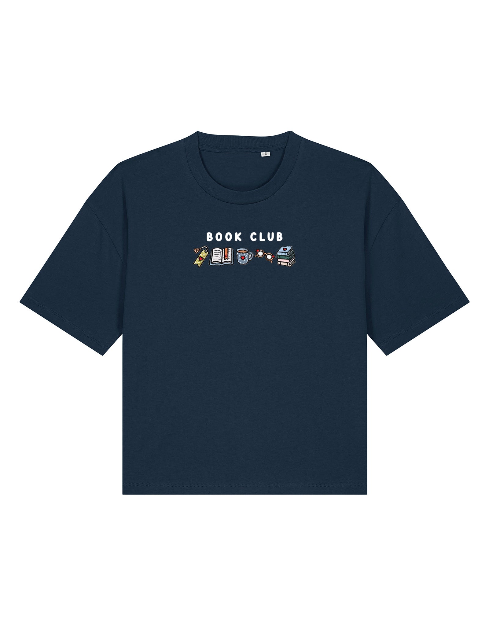 FREE BOOK: Book Club Embroidered Boxy Organic Cotton Tee