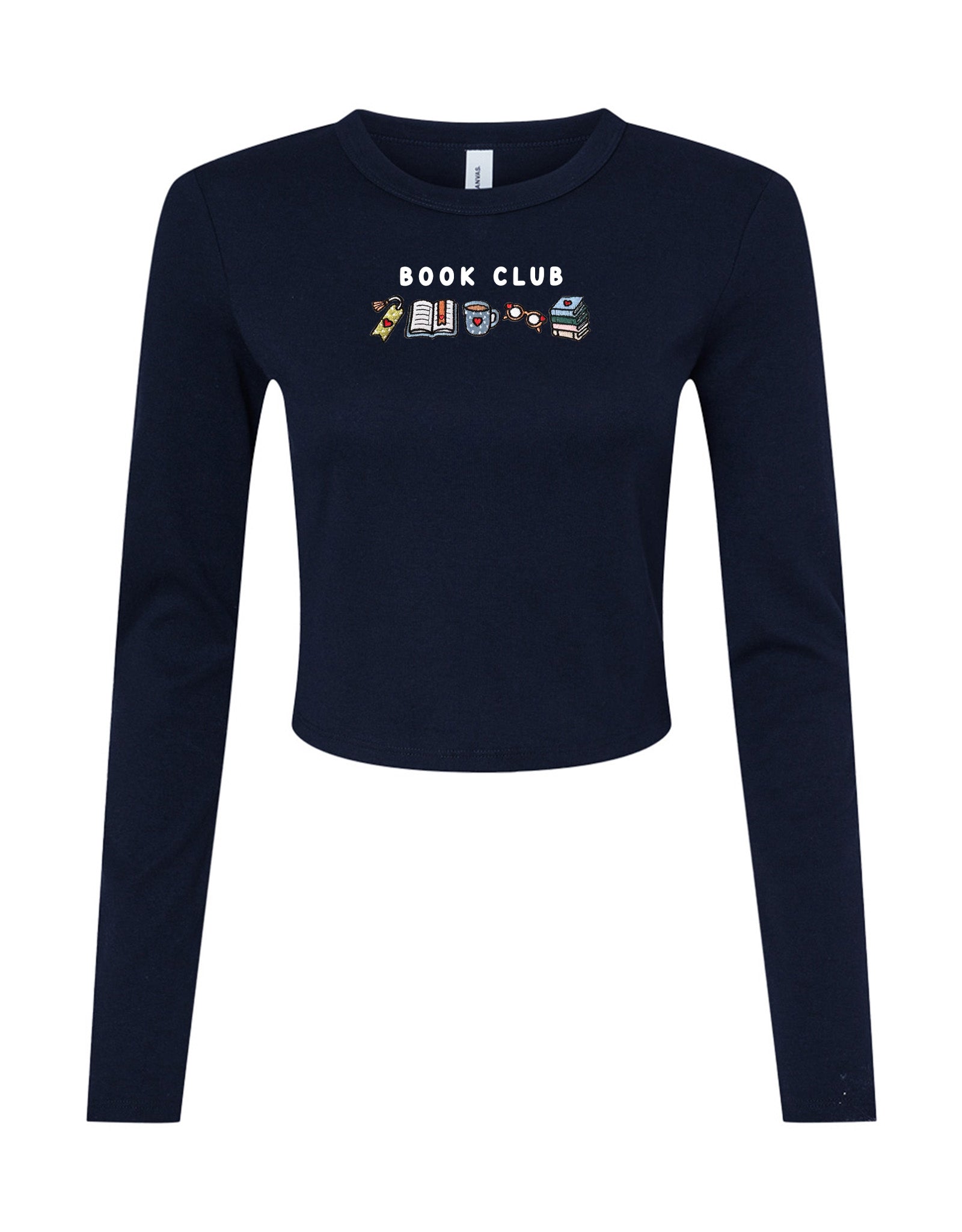 FREE BOOK: Book Club Embroidered Micro Rib Long Sleeved Tee