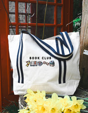 FREE BOOK: Book Club Embroidered Boat Bag