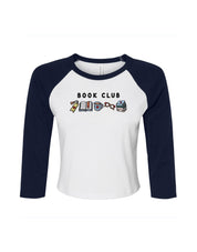 FREE BOOK: Book Club Embroidered Micro Rib 3/4 Sleeve Tee