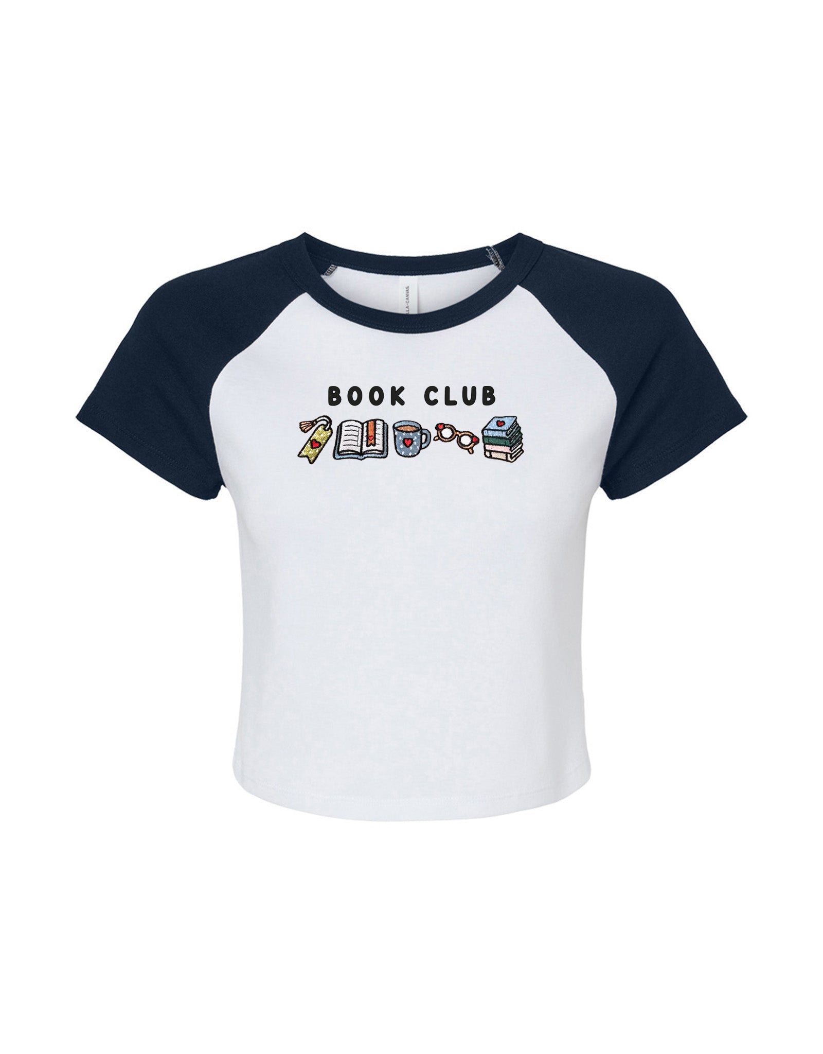 FREE BOOK: Book Club Embroidered Micro Rib Raglan Baby Tee