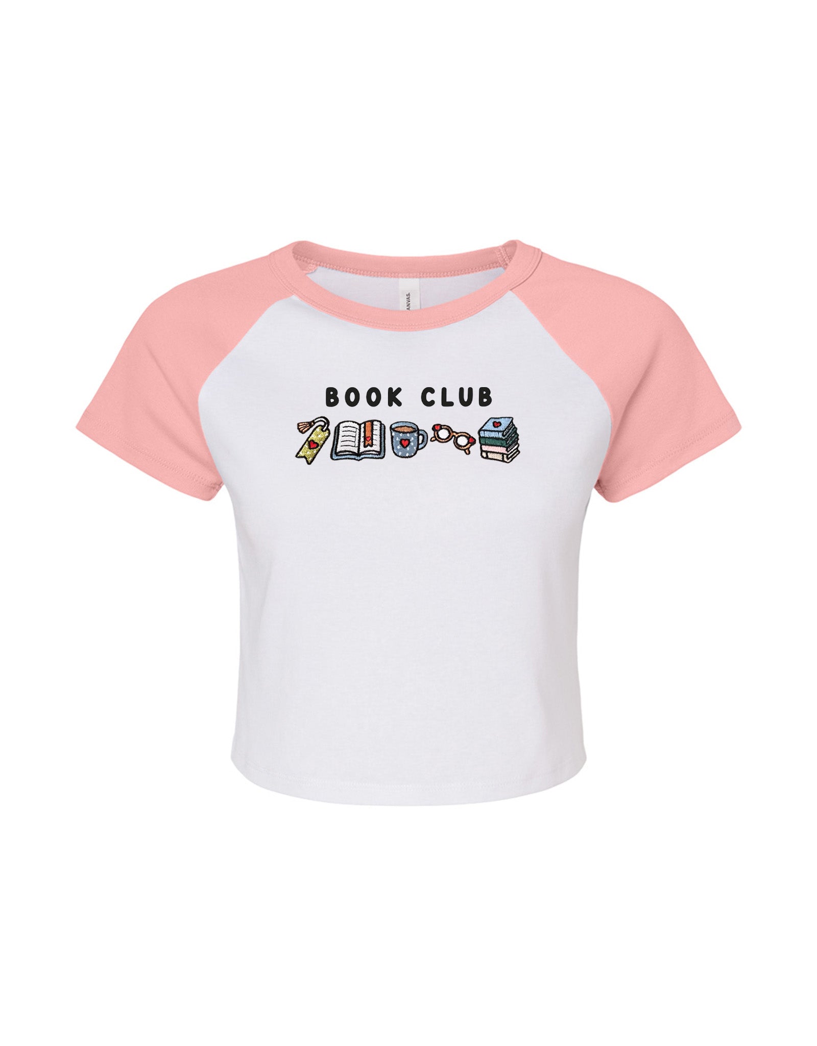 FREE BOOK: Book Club Embroidered Micro Rib Raglan Baby Tee