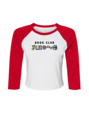 FREE BOOK: Book Club Embroidered Micro Rib 3/4 Sleeve Tee