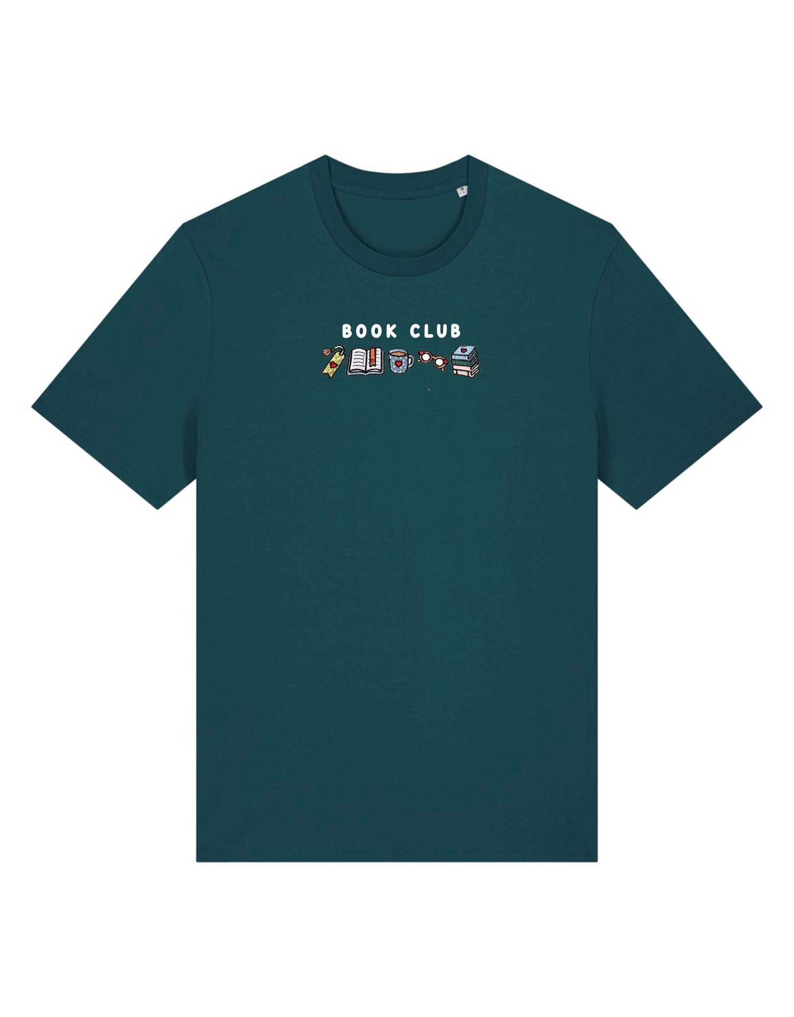 FREE BOOK: Book Club Embroidered Organic Cotton T-Shirt