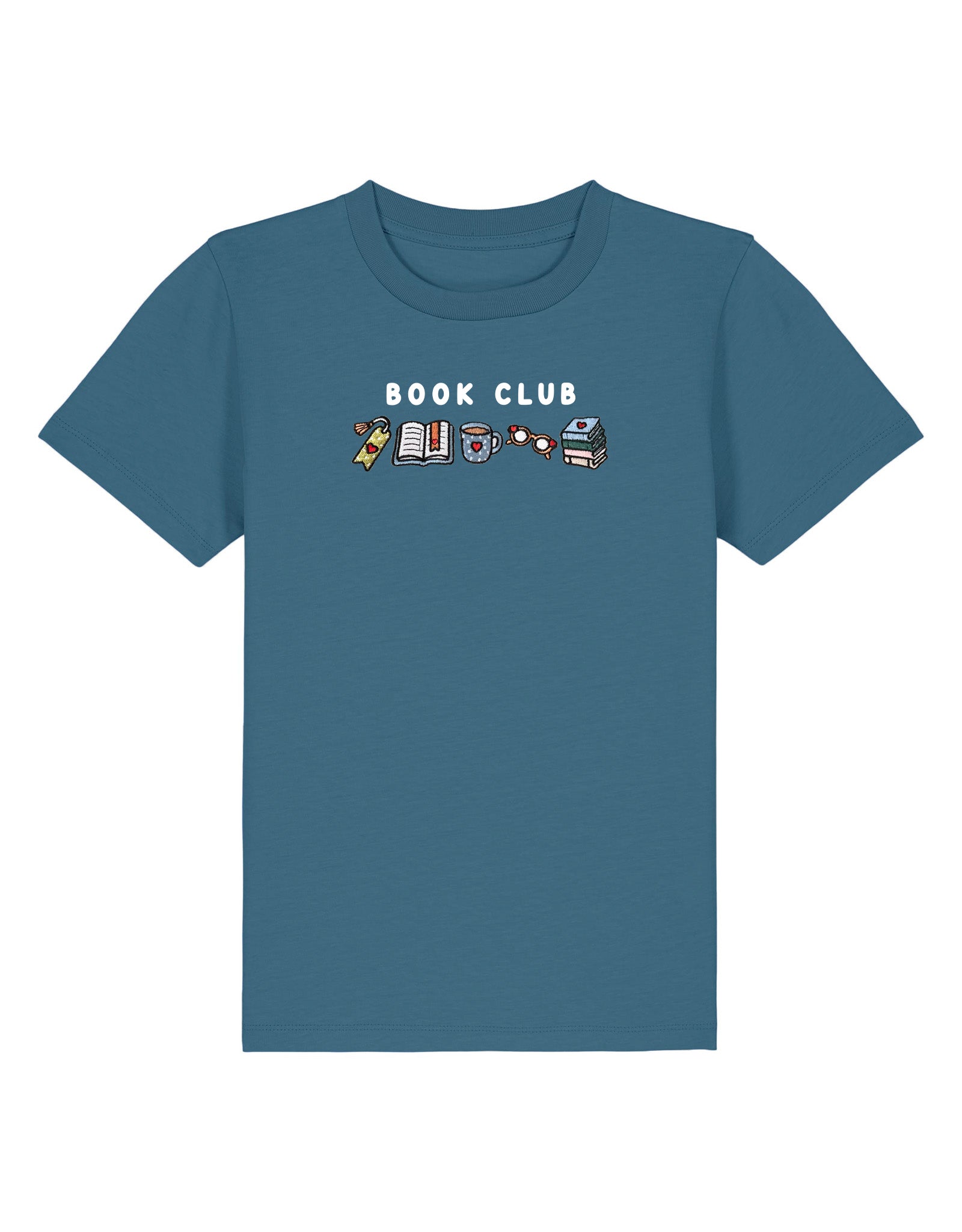 FREE BOOK: Book Club Embroidered Organic Cotton Childrens T-Shirt