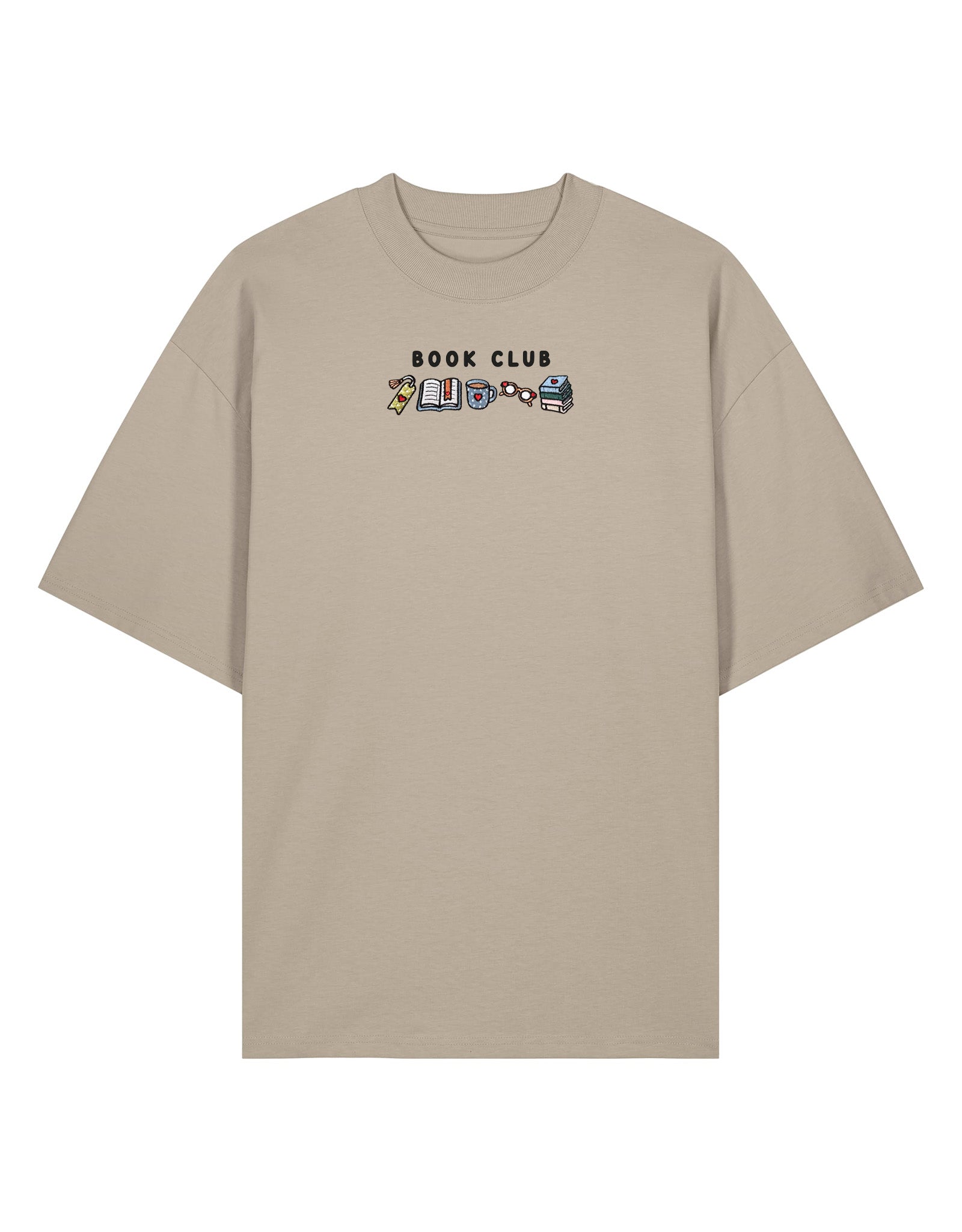 FREE BOOK: Book Club Embroidered Oversized Organic Cotton Tee