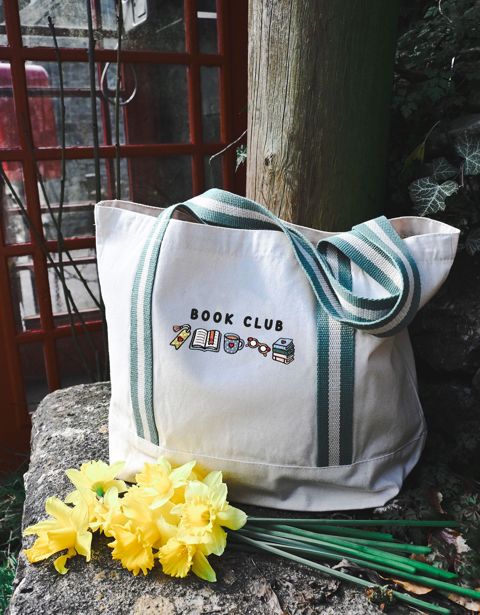 FREE BOOK: Book Club Embroidered Boat Bag