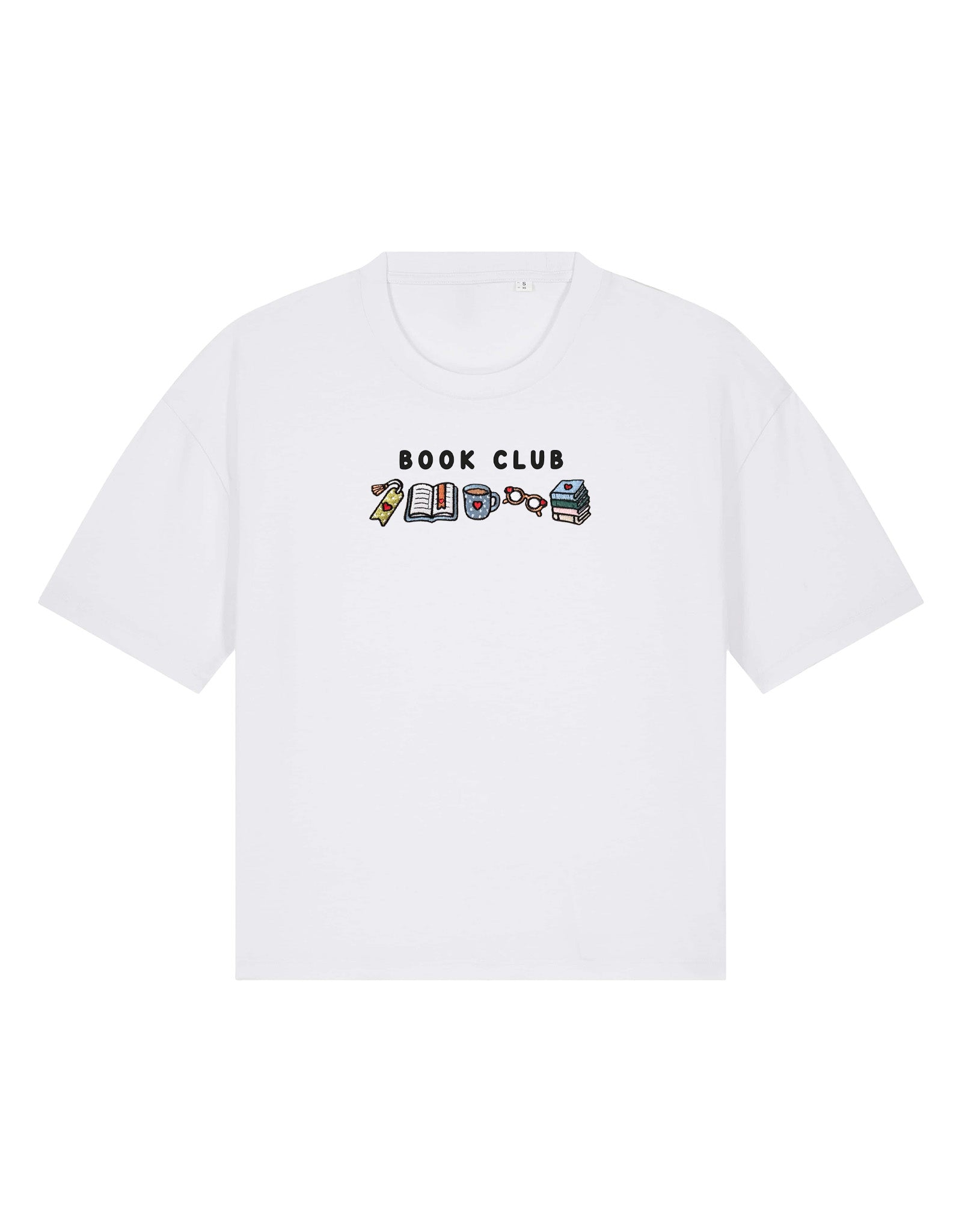 FREE BOOK: Book Club Embroidered Boxy Organic Cotton Tee