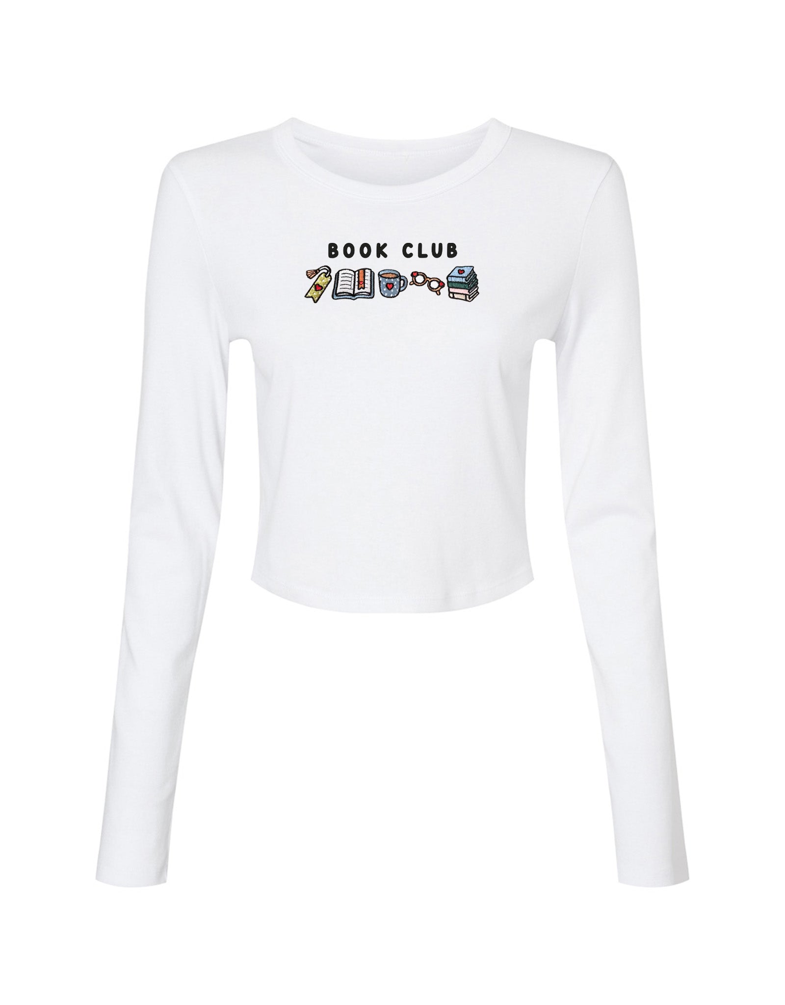FREE BOOK: Book Club Embroidered Micro Rib Long Sleeved Tee