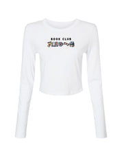 FREE BOOK: Book Club Embroidered Micro Rib Long Sleeved Tee