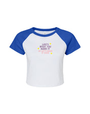 Hannah Lyrics Embroidered Micro Rib Raglan Baby Tee