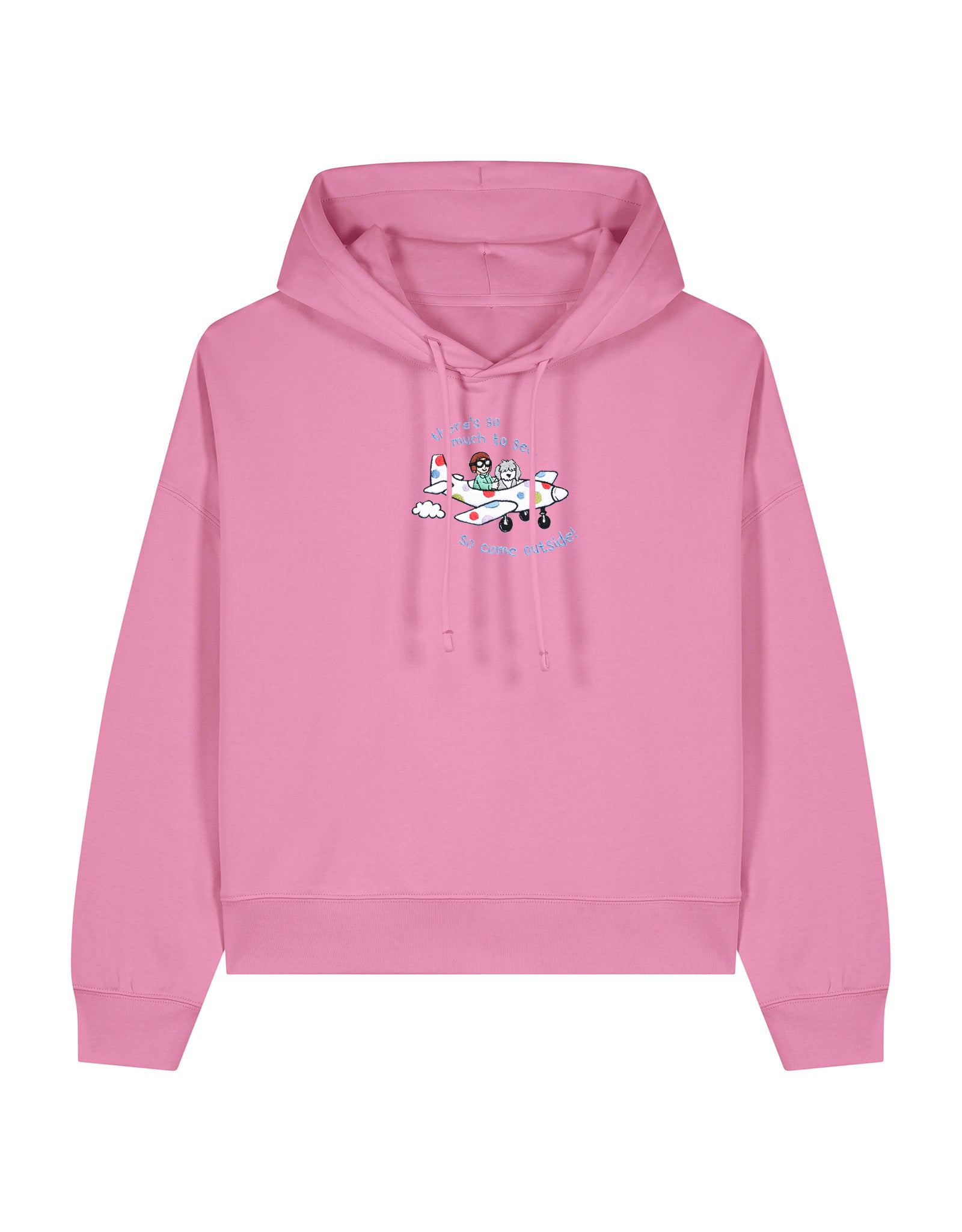 Come Outside Embroidered Boxy Organic Cotton Hoodie