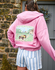Brum Printed Boxy Organic Cotton Zip Hoodie