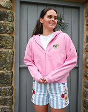 Brum Printed Boxy Organic Cotton Zip Hoodie