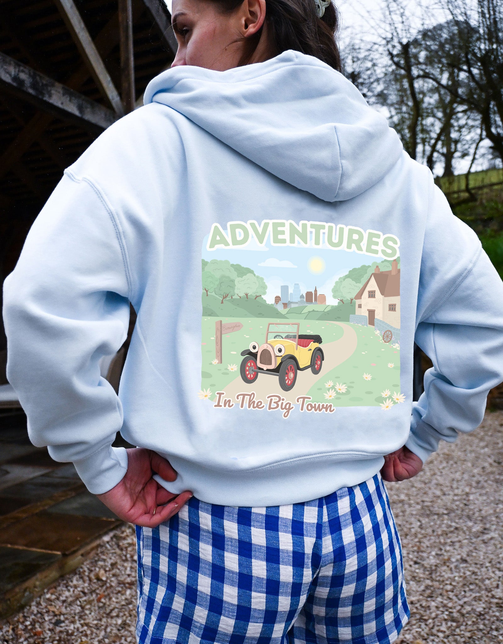 Brum Printed Boxy Organic Cotton Zip Hoodie
