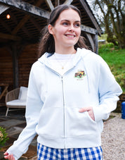 Brum Printed Boxy Organic Cotton Zip Hoodie