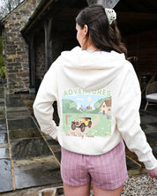 Brum Printed Boxy Organic Cotton Zip Hoodie