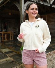 Brum Printed Boxy Organic Cotton Zip Hoodie