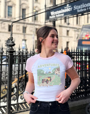 Brum Printed Micro Rib Raglan Baby Tee