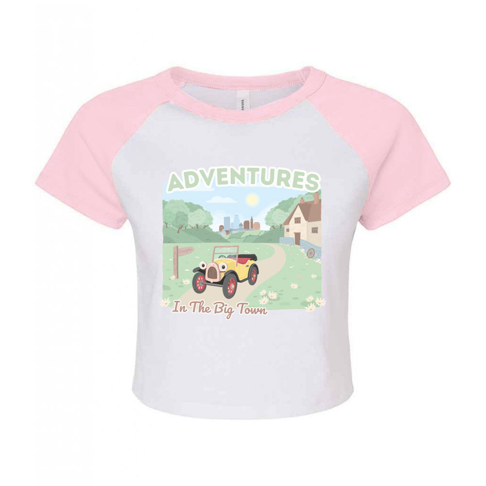 Brum Printed Micro Rib Raglan Baby Tee