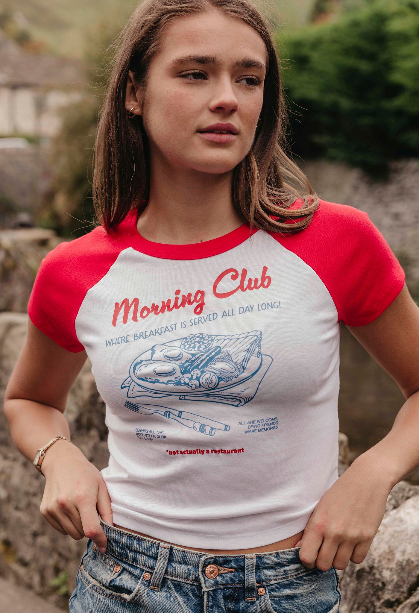 SAMPLERL3 - Breakfast Fry Up Raglan Baby Tee