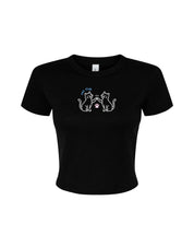 Cat Club Embroidered Micro Rib Baby Tee