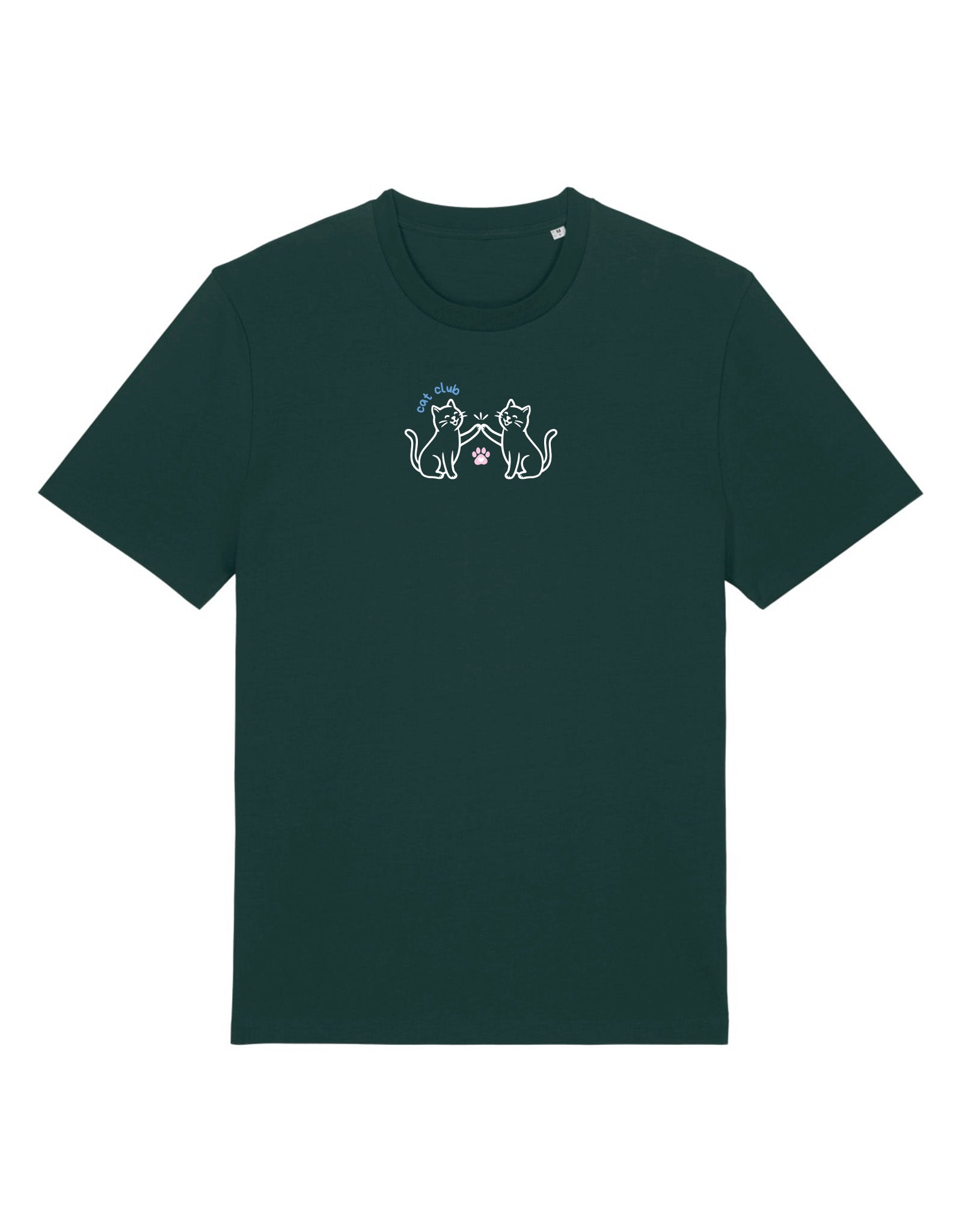 Cat Club Embroidered Organic Cotton T-Shirt