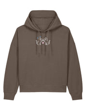 Cat Club Embroidered Boxy Organic Cotton Hoodie