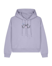 Cat Club Embroidered Boxy Organic Cotton Hoodie
