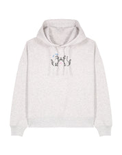 Cat Club Embroidered Boxy Organic Cotton Hoodie