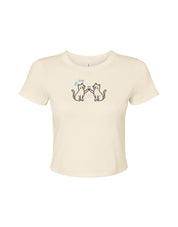 Cat Club Embroidered Micro Rib Baby Tee