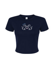 Cat Club Embroidered Micro Rib Baby Tee