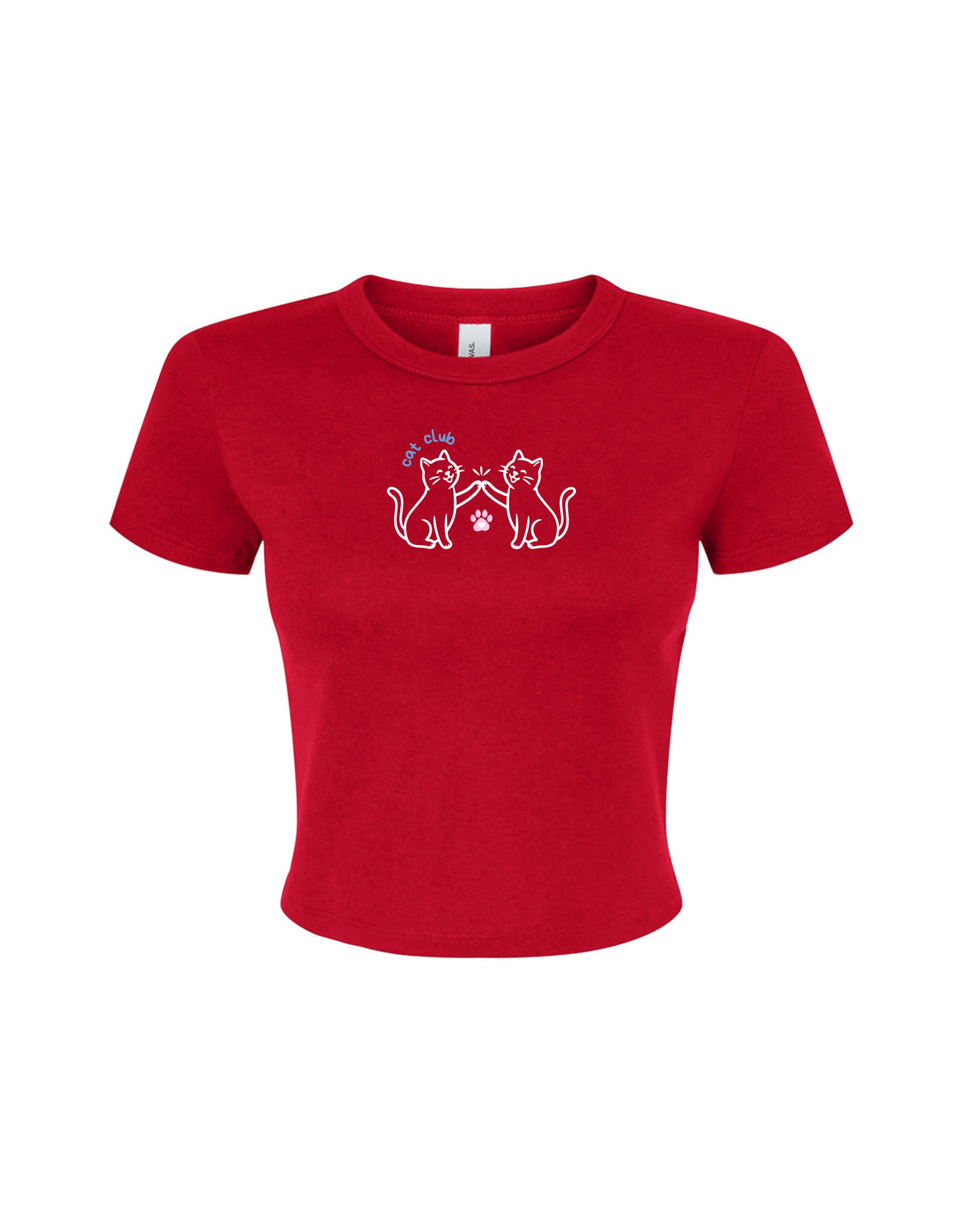 Cat Club Embroidered Micro Rib Baby Tee