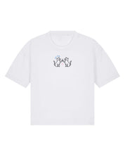 Cat Club Embroidered Boxy Organic Cotton Tee