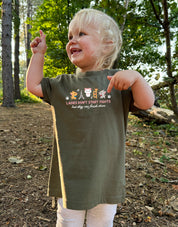 Cats Embroidered Organic Cotton Childrens T-Shirt