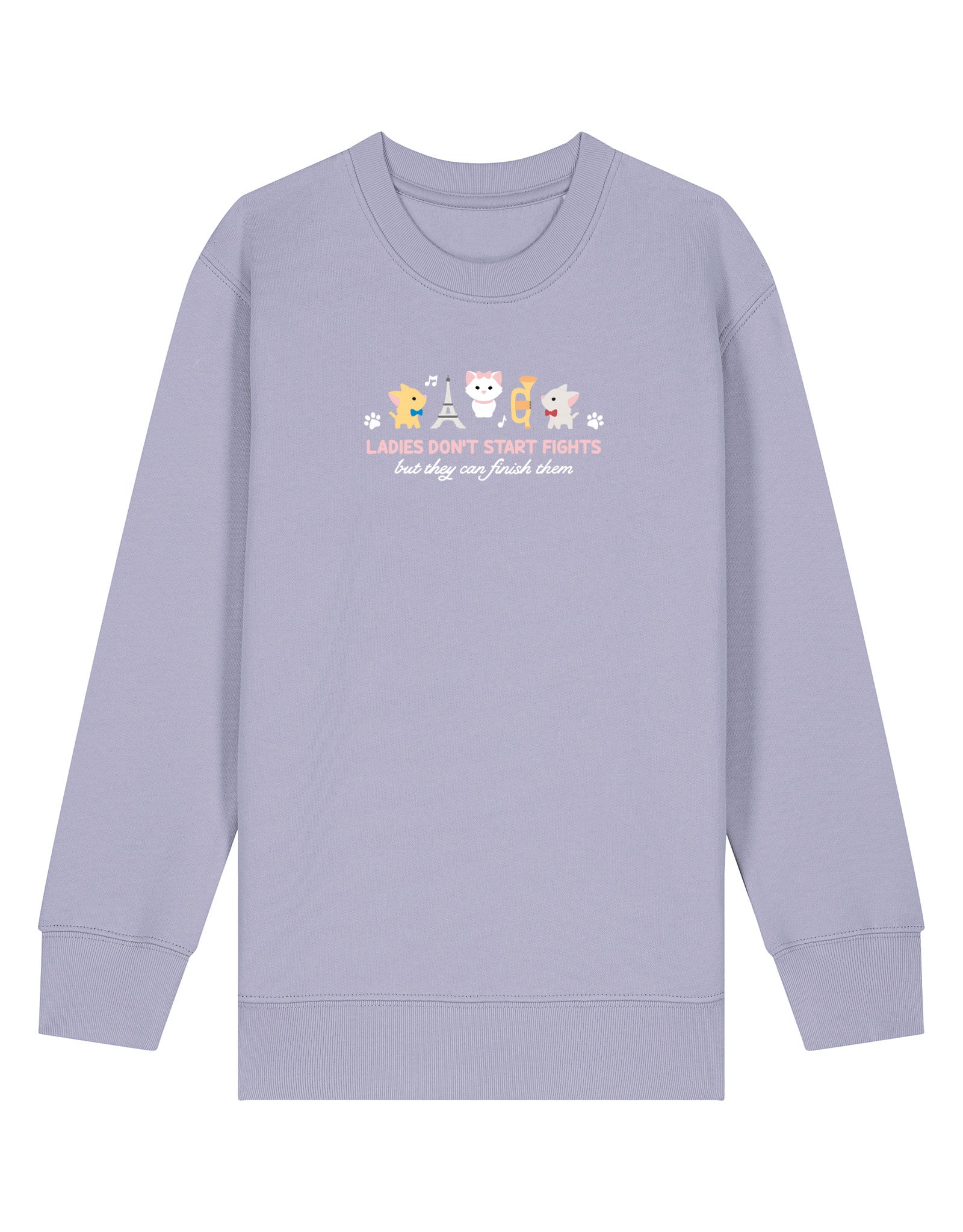 Cats Embroidered Organic Cotton Childrens Sweatshirt