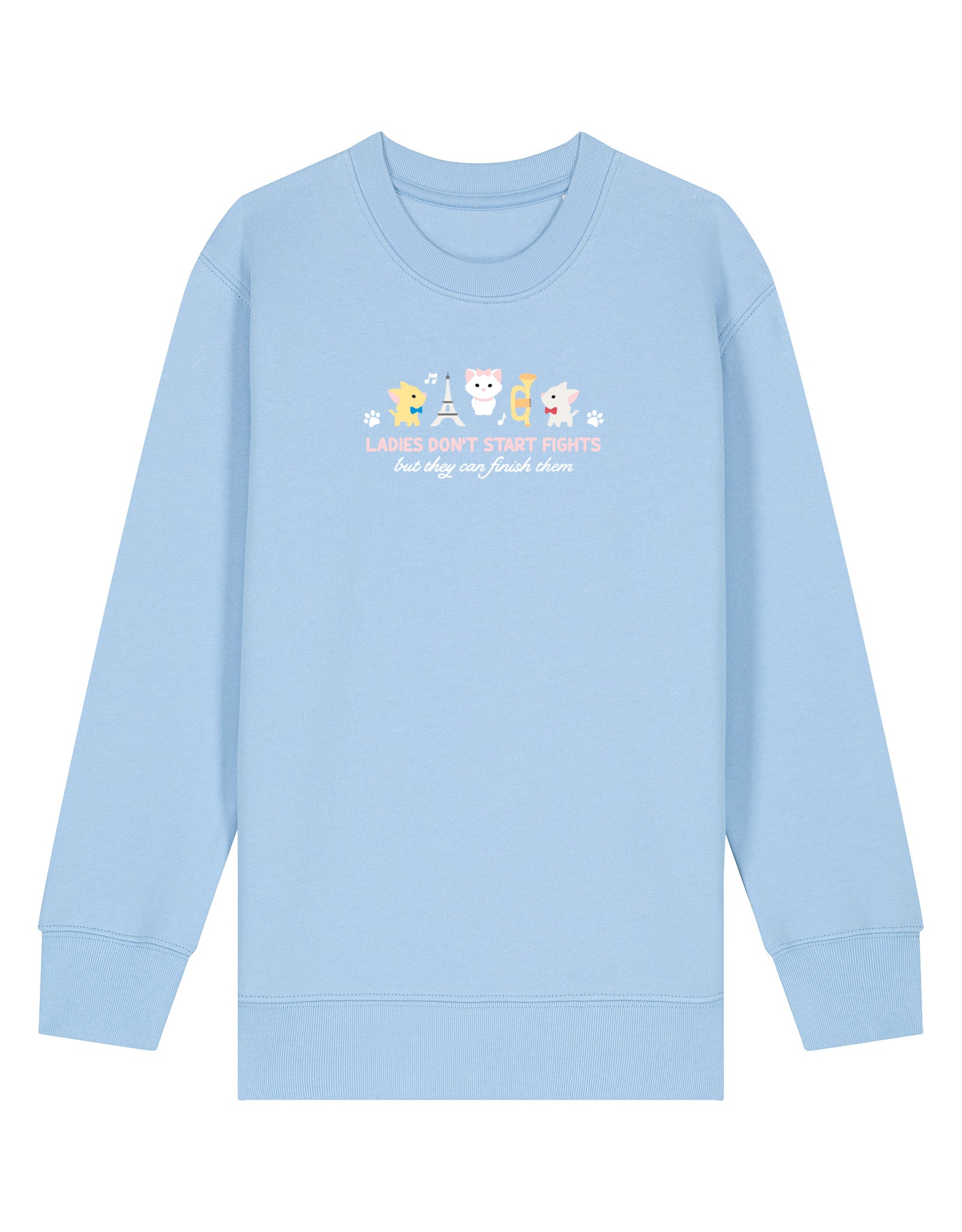 Cats Embroidered Organic Cotton Childrens Sweatshirt