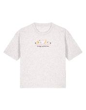 Cats Embroidered Boxy Organic Cotton Tee
