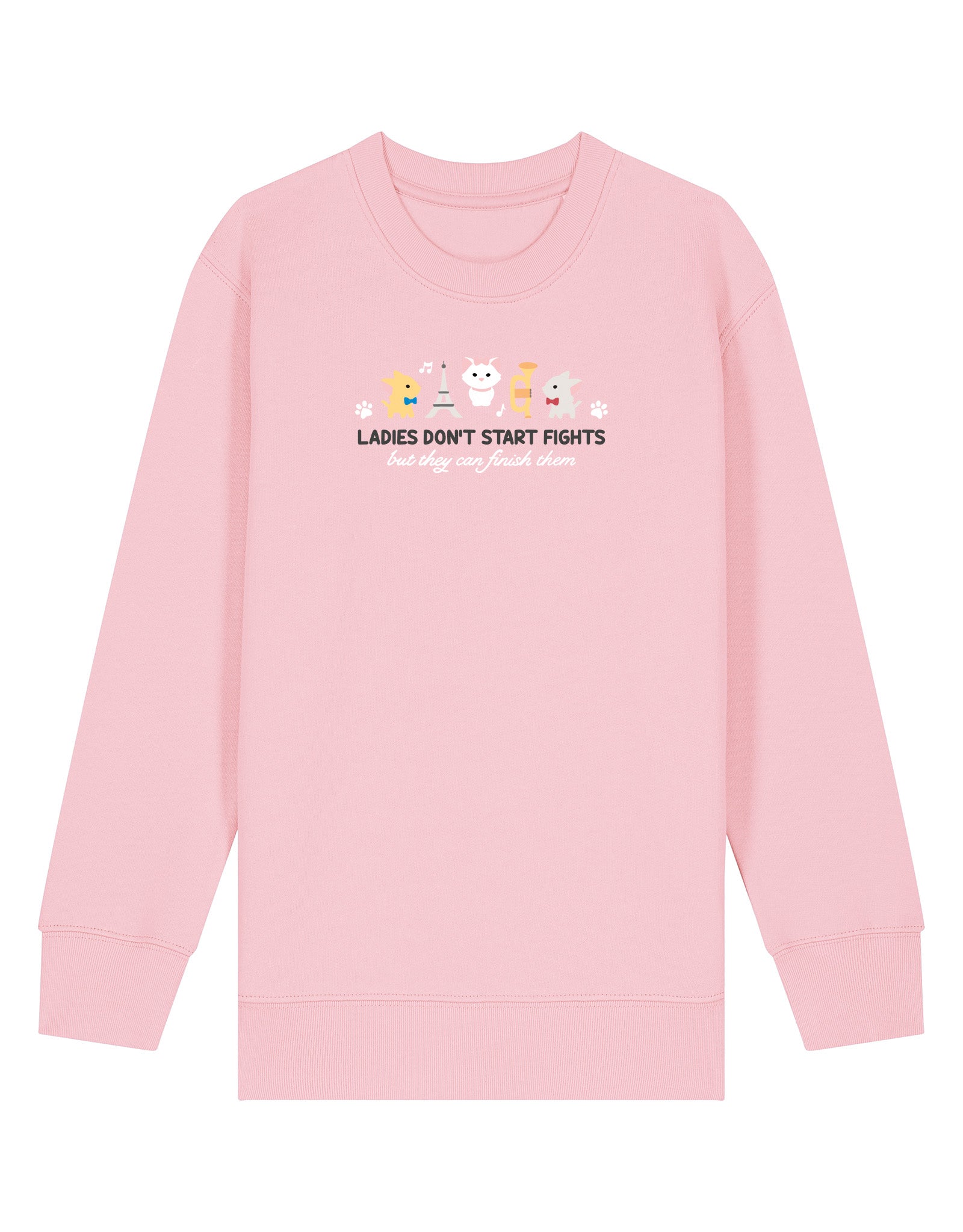 Cats Embroidered Organic Cotton Childrens Sweatshirt