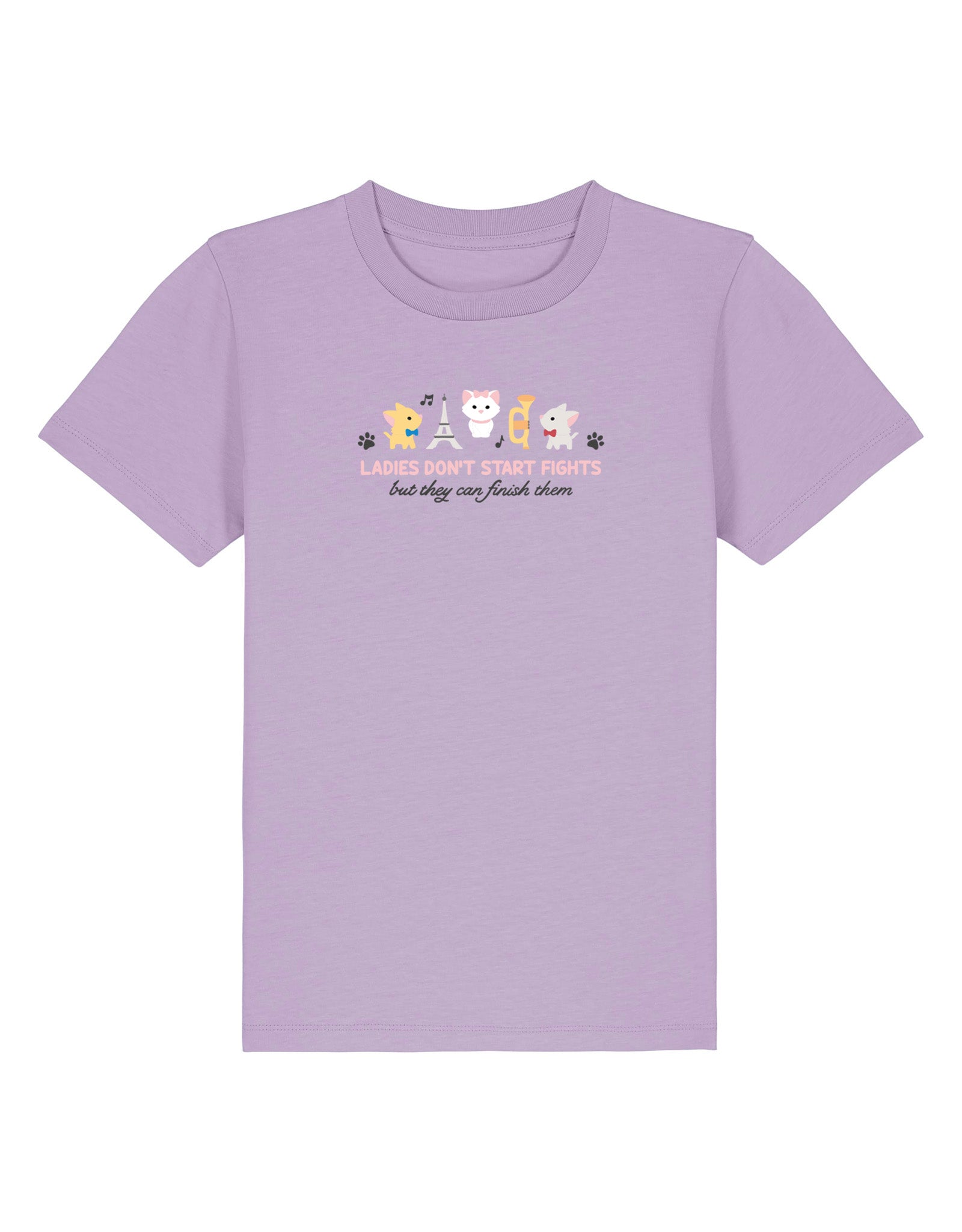 Cats Embroidered Organic Cotton Childrens T-Shirt