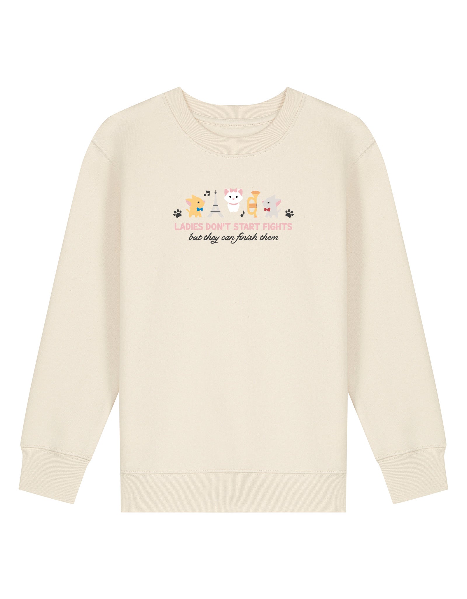 Cats Embroidered Organic Cotton Childrens Sweatshirt